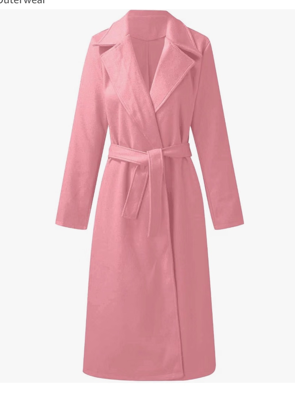 Women's Pink Wool Dress Belted Trench Coat Large NWT Fall Jacket